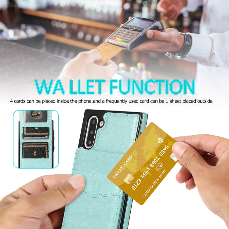 For Samsung Galaxy Note10 Solid Color PC + TPU Protective Case with Holder & Card Slots