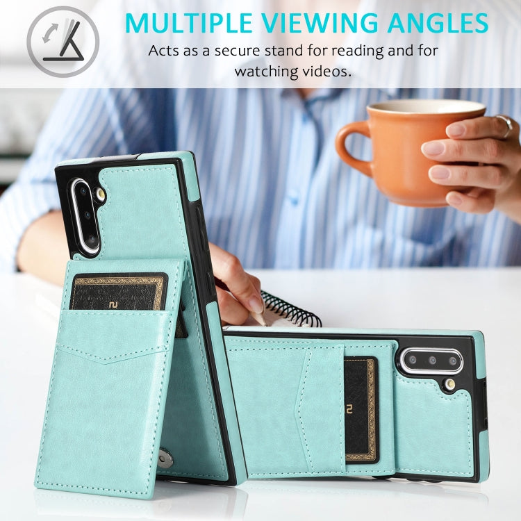 For Samsung Galaxy Note10 Solid Color PC + TPU Protective Case with Holder & Card Slots