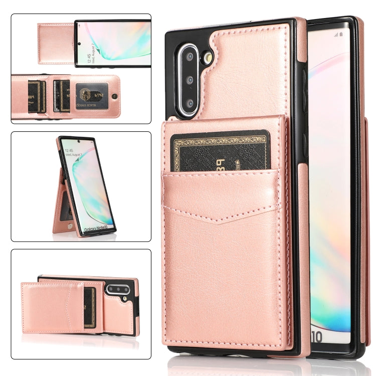 For Samsung Galaxy Note10 Solid Color PC + TPU Protective Case with Holder & Card Slots