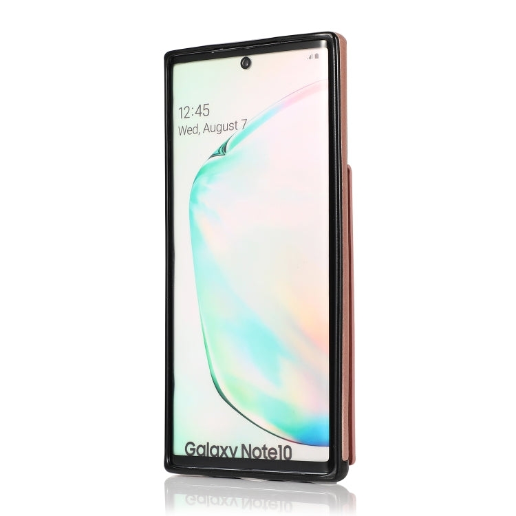 For Samsung Galaxy Note10 Solid Color PC + TPU Protective Case with Holder & Card Slots