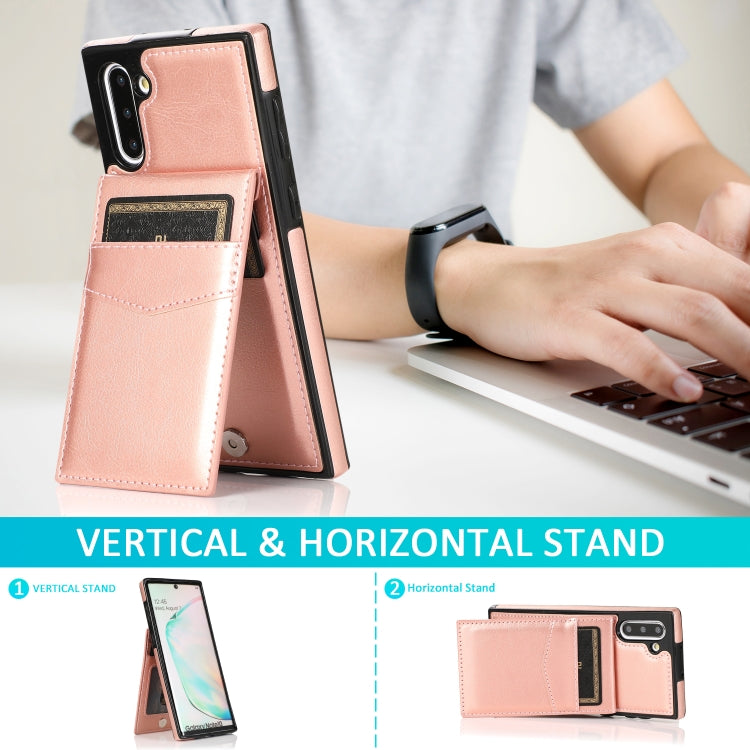 For Samsung Galaxy Note10 Solid Color PC + TPU Protective Case with Holder & Card Slots
