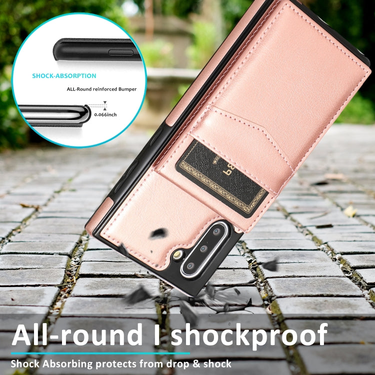 For Samsung Galaxy Note10 Solid Color PC + TPU Protective Case with Holder & Card Slots