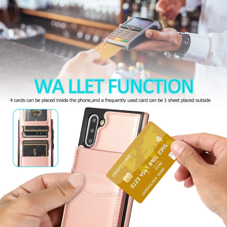For Samsung Galaxy Note10 Solid Color PC + TPU Protective Case with Holder & Card Slots