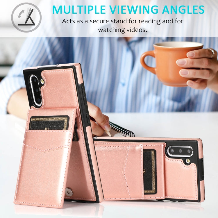 For Samsung Galaxy Note10 Solid Color PC + TPU Protective Case with Holder & Card Slots