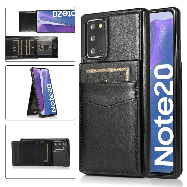 For Samsung Galaxy Note20 Solid Color PC + TPU Protective Case with Holder & Card Slots
