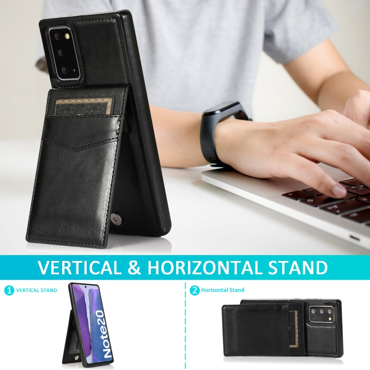 For Samsung Galaxy Note20 Solid Color PC + TPU Protective Case with Holder & Card Slots