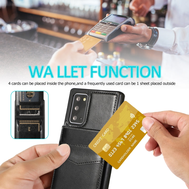 For Samsung Galaxy Note20 Solid Color PC + TPU Protective Case with Holder & Card Slots