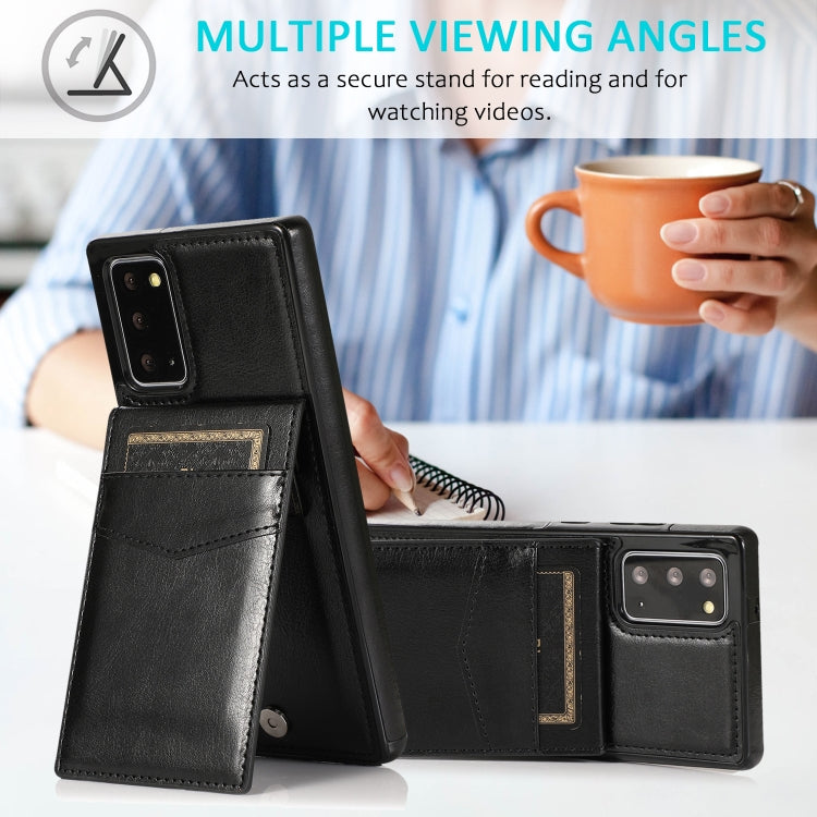 For Samsung Galaxy Note20 Solid Color PC + TPU Protective Case with Holder & Card Slots