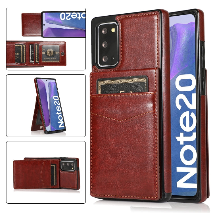 For Samsung Galaxy Note20 Solid Color PC + TPU Protective Case with Holder & Card Slots