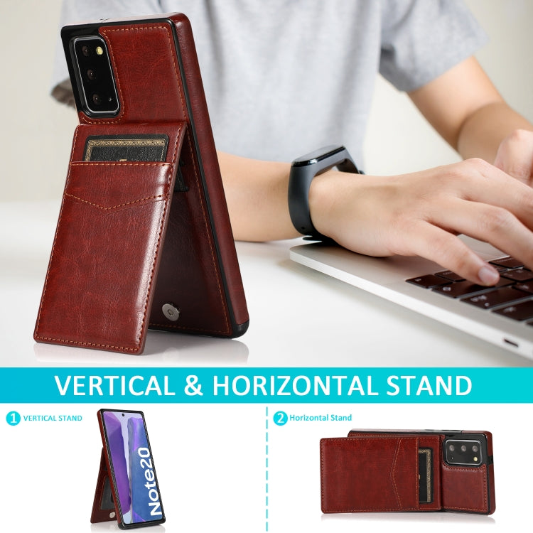 For Samsung Galaxy Note20 Solid Color PC + TPU Protective Case with Holder & Card Slots
