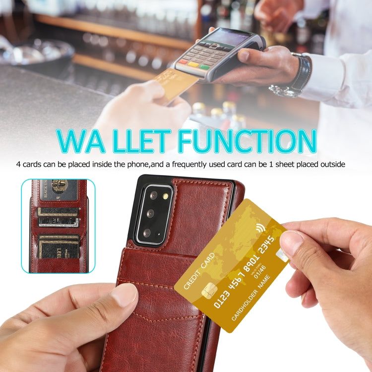 For Samsung Galaxy Note20 Solid Color PC + TPU Protective Case with Holder & Card Slots