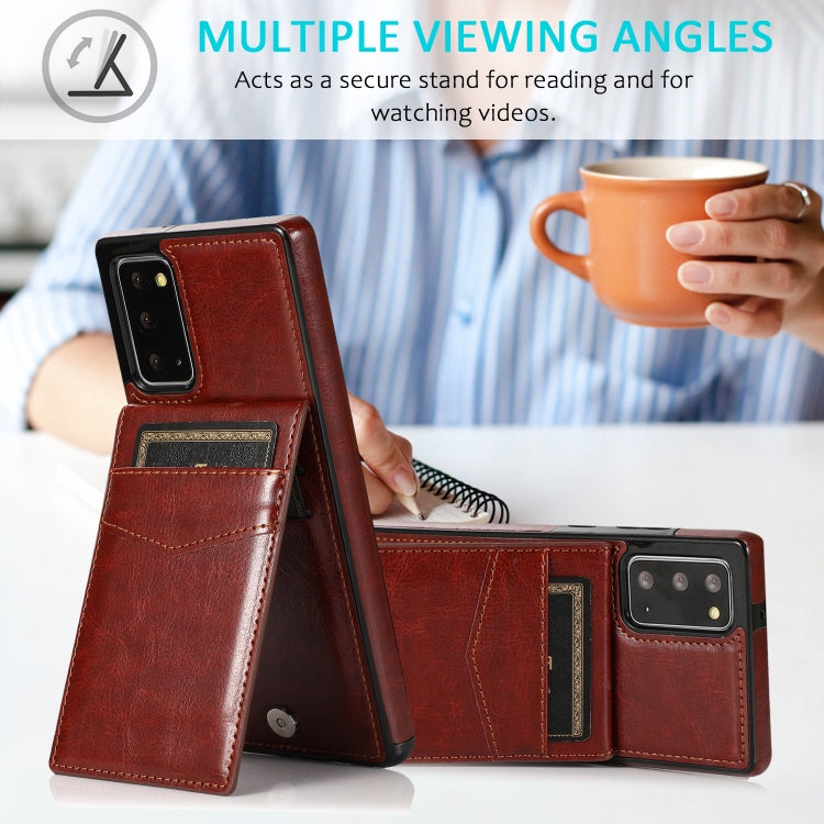 For Samsung Galaxy Note20 Solid Color PC + TPU Protective Case with Holder & Card Slots