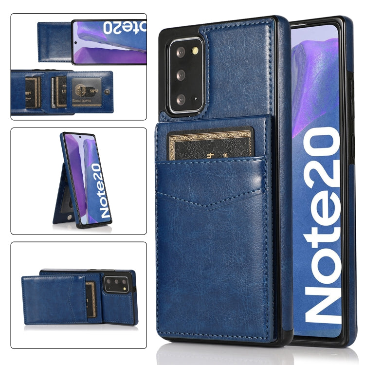 For Samsung Galaxy Note20 Solid Color PC + TPU Protective Case with Holder & Card Slots