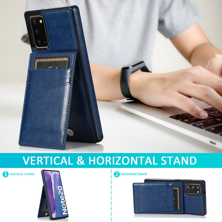 For Samsung Galaxy Note20 Solid Color PC + TPU Protective Case with Holder & Card Slots