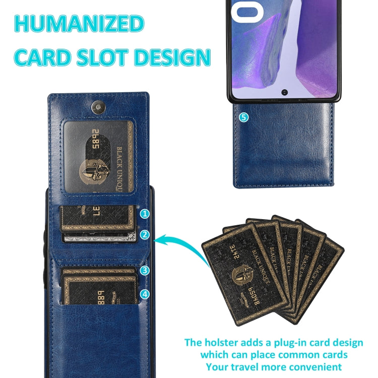 For Samsung Galaxy Note20 Solid Color PC + TPU Protective Case with Holder & Card Slots
