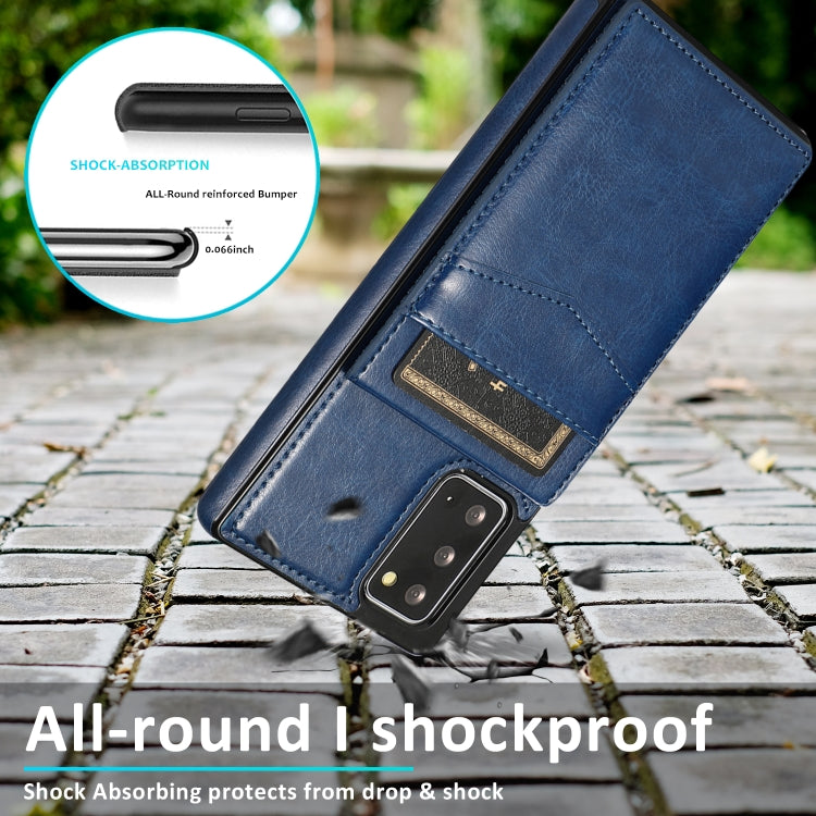 For Samsung Galaxy Note20 Solid Color PC + TPU Protective Case with Holder & Card Slots