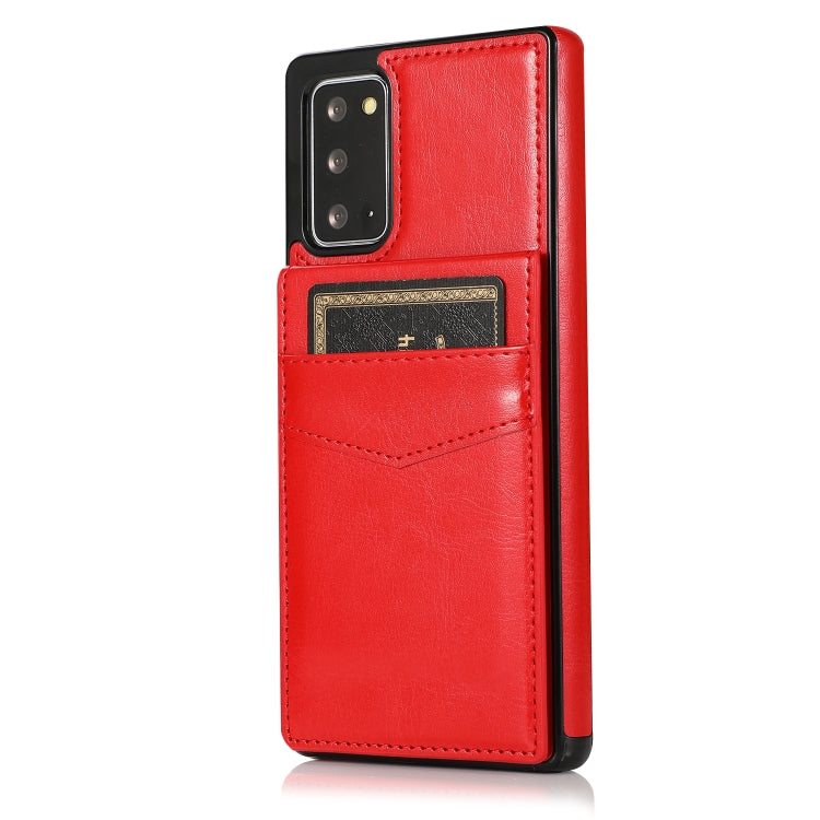 For Samsung Galaxy Note20 Solid Color PC + TPU Protective Case with Holder & Card Slots