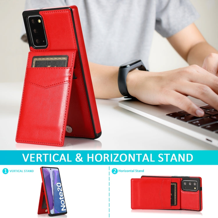 For Samsung Galaxy Note20 Solid Color PC + TPU Protective Case with Holder & Card Slots