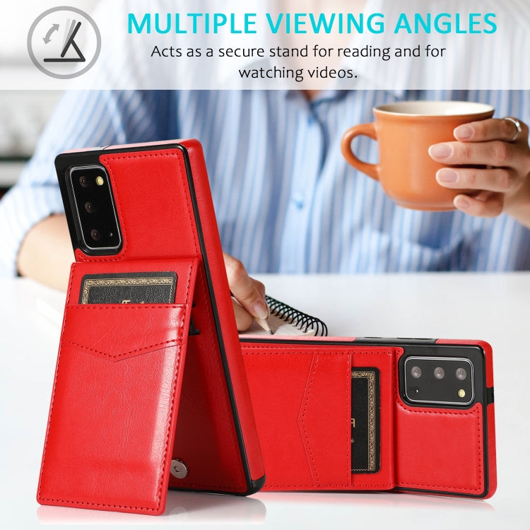 For Samsung Galaxy Note20 Solid Color PC + TPU Protective Case with Holder & Card Slots