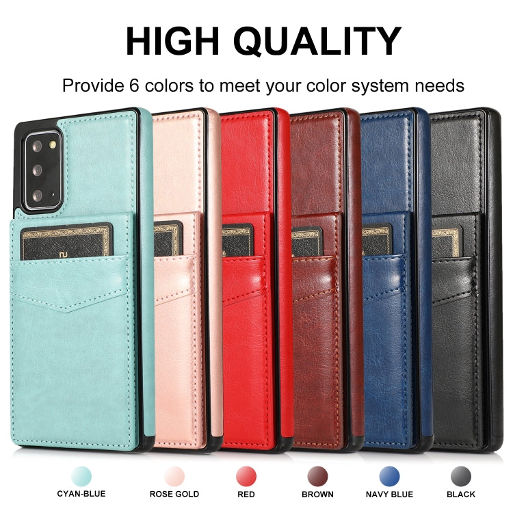 For Samsung Galaxy Note20 Solid Color PC + TPU Protective Case with Holder & Card Slots