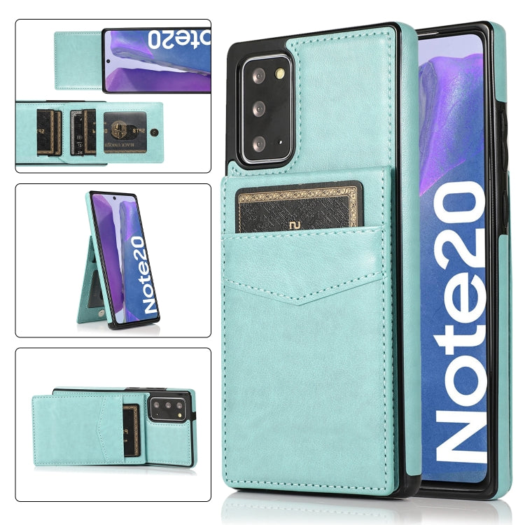 For Samsung Galaxy Note20 Solid Color PC + TPU Protective Case with Holder & Card Slots