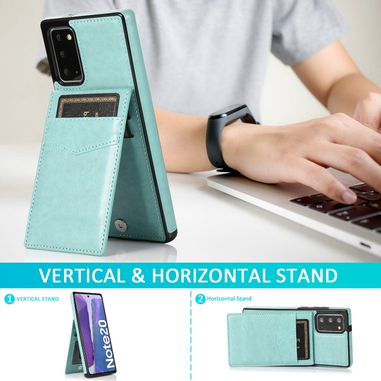 For Samsung Galaxy Note20 Solid Color PC + TPU Protective Case with Holder & Card Slots
