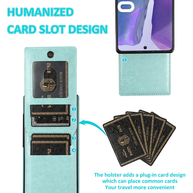 For Samsung Galaxy Note20 Solid Color PC + TPU Protective Case with Holder & Card Slots