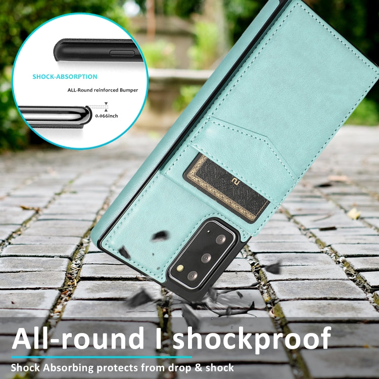 For Samsung Galaxy Note20 Solid Color PC + TPU Protective Case with Holder & Card Slots