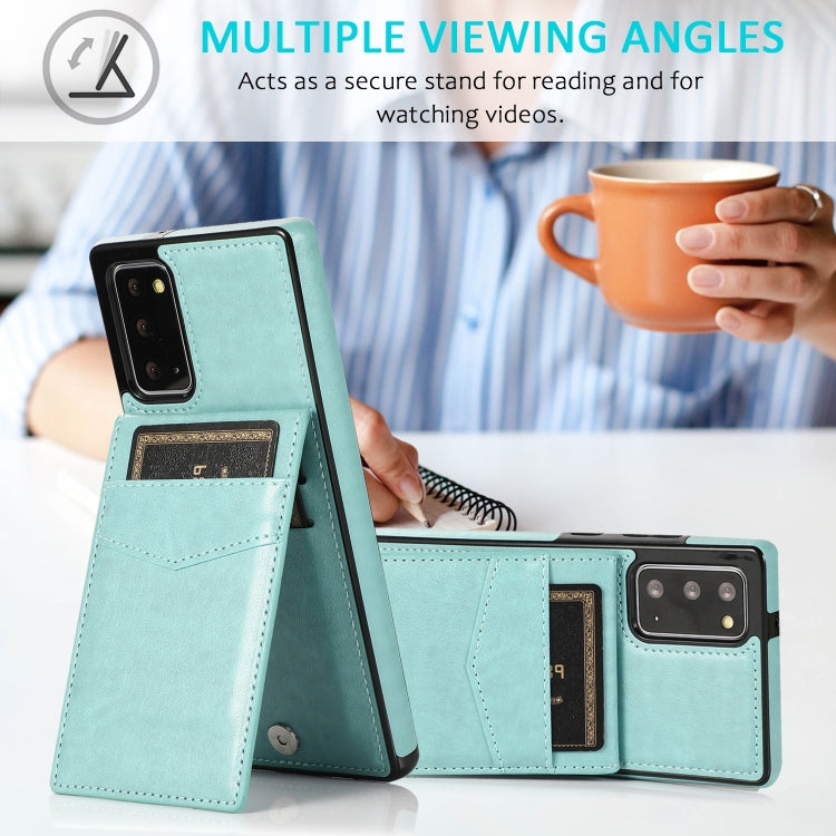 For Samsung Galaxy Note20 Solid Color PC + TPU Protective Case with Holder & Card Slots