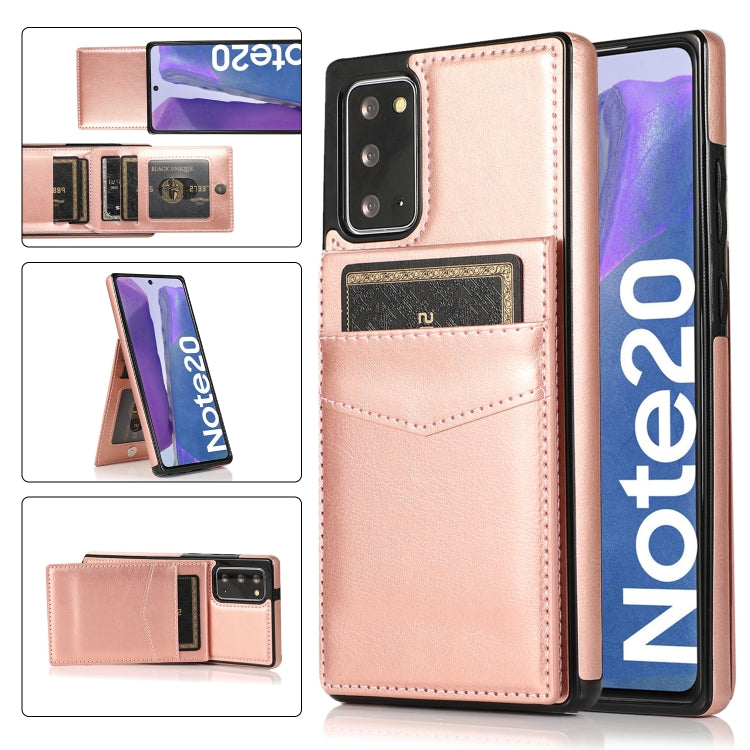For Samsung Galaxy Note20 Solid Color PC + TPU Protective Case with Holder & Card Slots