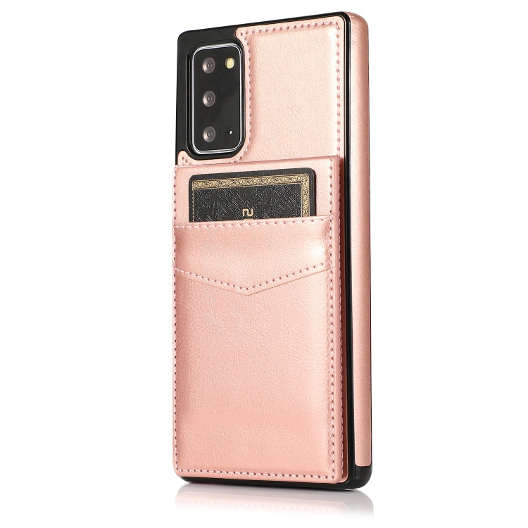 For Samsung Galaxy Note20 Solid Color PC + TPU Protective Case with Holder & Card Slots