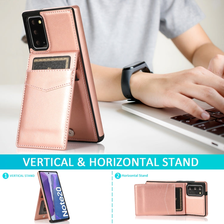 For Samsung Galaxy Note20 Solid Color PC + TPU Protective Case with Holder & Card Slots