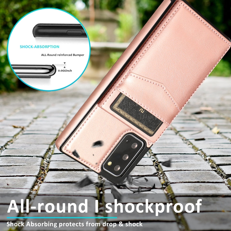 For Samsung Galaxy Note20 Solid Color PC + TPU Protective Case with Holder & Card Slots