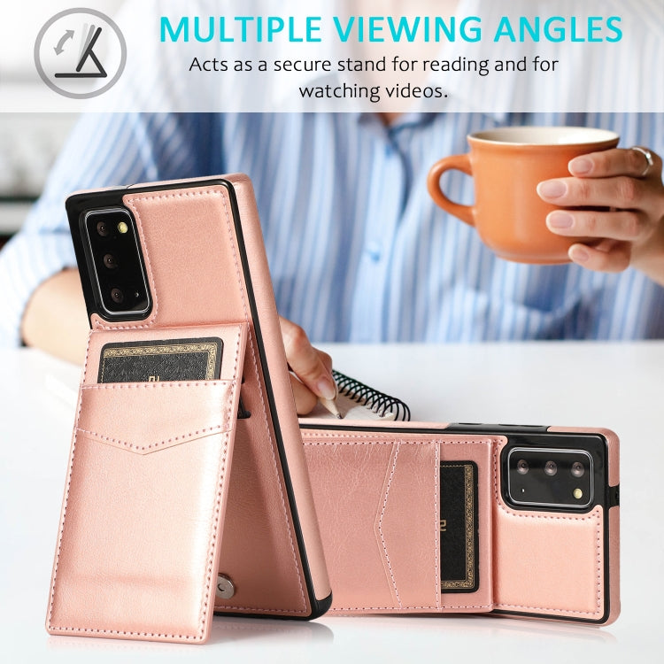 For Samsung Galaxy Note20 Solid Color PC + TPU Protective Case with Holder & Card Slots