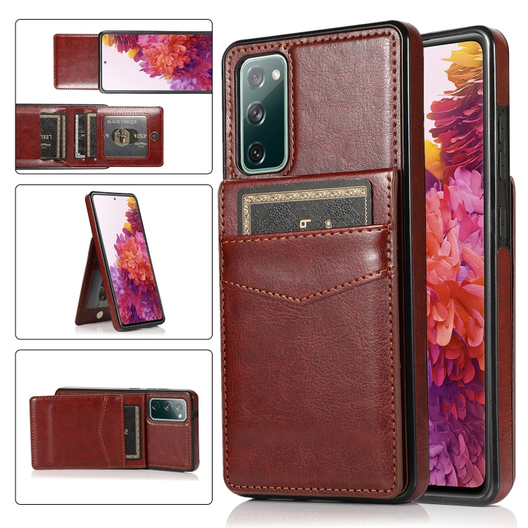 For Samsung Galaxy S20 FE Solid Color PC + TPU Protective Case with Holder & Card Slots