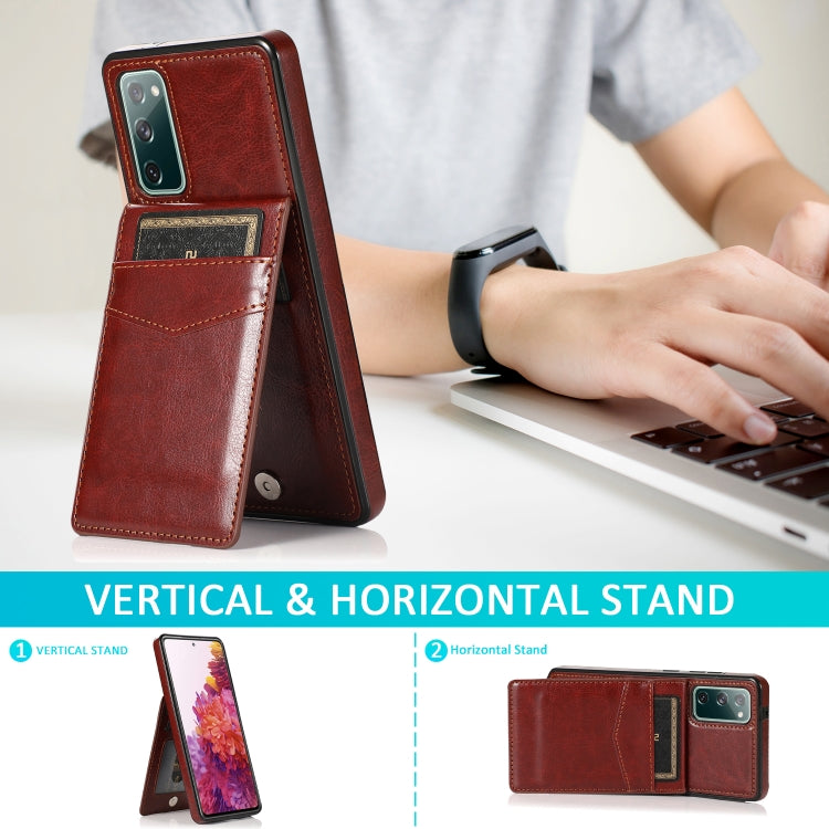 For Samsung Galaxy S20 FE Solid Color PC + TPU Protective Case with Holder & Card Slots