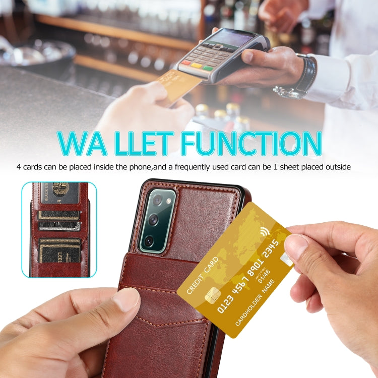For Samsung Galaxy S20 FE Solid Color PC + TPU Protective Case with Holder & Card Slots