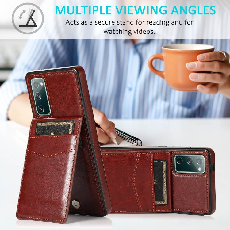 For Samsung Galaxy S20 FE Solid Color PC + TPU Protective Case with Holder & Card Slots