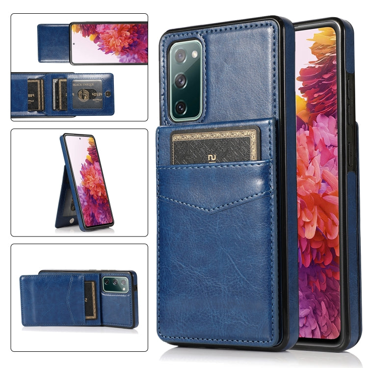 For Samsung Galaxy S20 FE Solid Color PC + TPU Protective Case with Holder & Card Slots