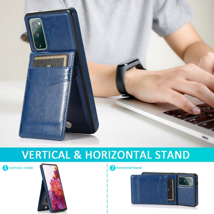 For Samsung Galaxy S20 FE Solid Color PC + TPU Protective Case with Holder & Card Slots