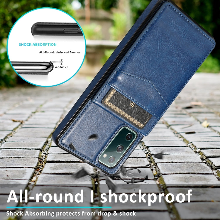 For Samsung Galaxy S20 FE Solid Color PC + TPU Protective Case with Holder & Card Slots