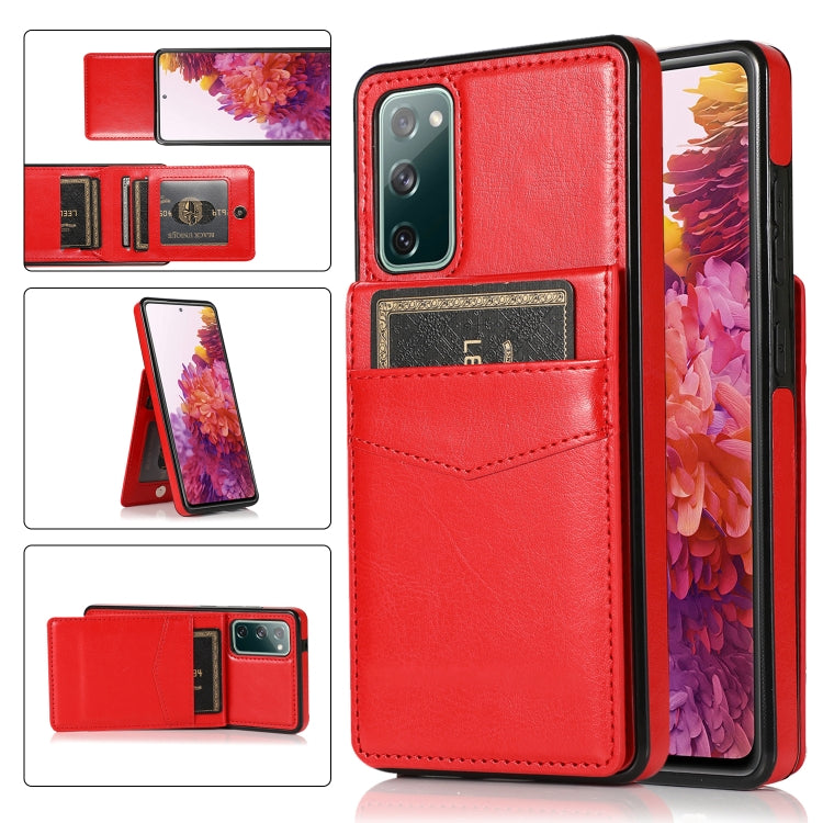 For Samsung Galaxy S20 FE Solid Color PC + TPU Protective Case with Holder & Card Slots