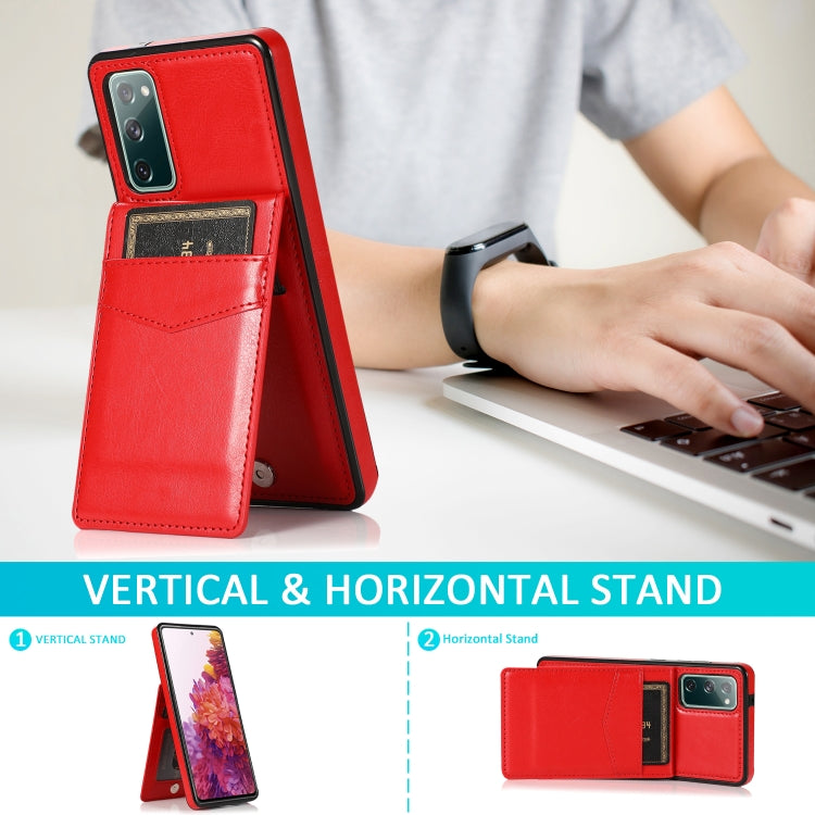 For Samsung Galaxy S20 FE Solid Color PC + TPU Protective Case with Holder & Card Slots