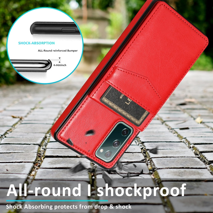 For Samsung Galaxy S20 FE Solid Color PC + TPU Protective Case with Holder & Card Slots