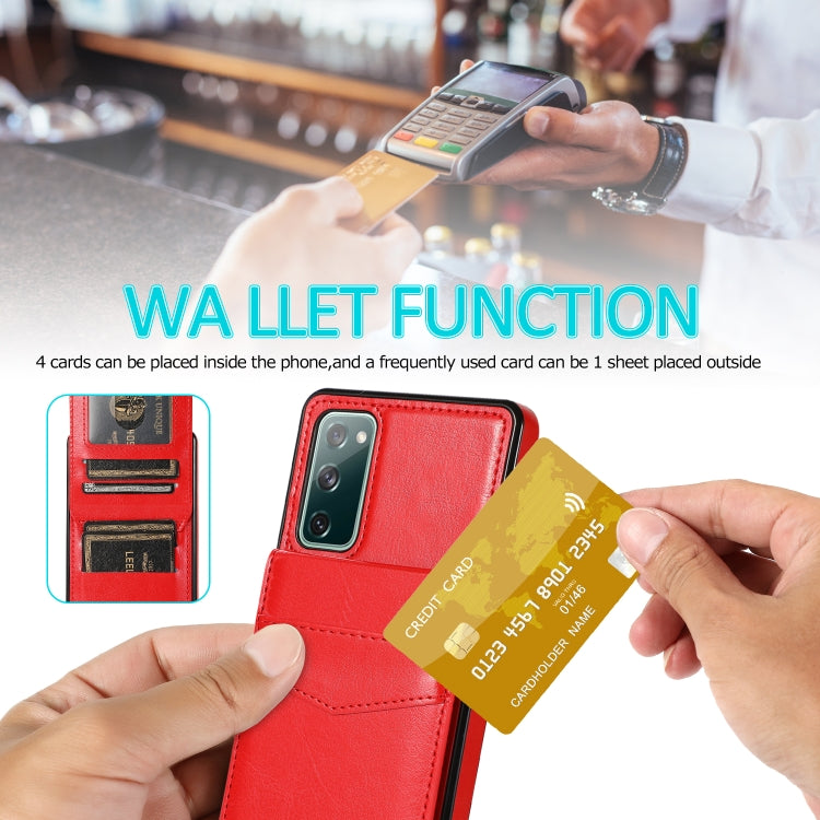 For Samsung Galaxy S20 FE Solid Color PC + TPU Protective Case with Holder & Card Slots