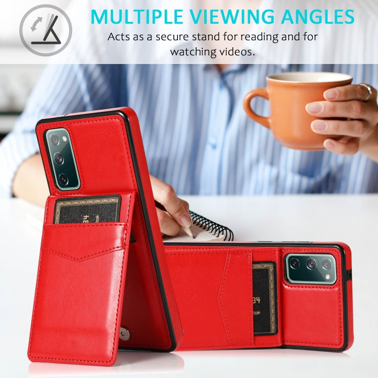 For Samsung Galaxy S20 FE Solid Color PC + TPU Protective Case with Holder & Card Slots