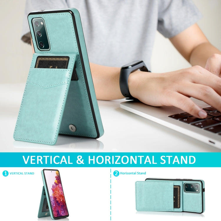 For Samsung Galaxy S20 FE Solid Color PC + TPU Protective Case with Holder & Card Slots