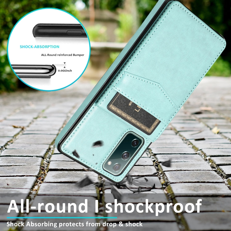 For Samsung Galaxy S20 FE Solid Color PC + TPU Protective Case with Holder & Card Slots