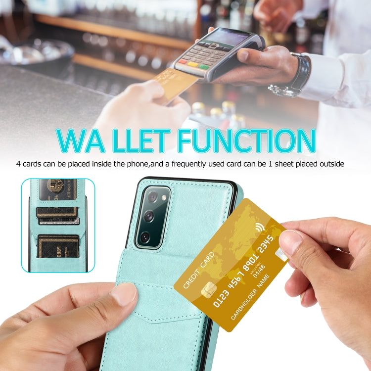 For Samsung Galaxy S20 FE Solid Color PC + TPU Protective Case with Holder & Card Slots