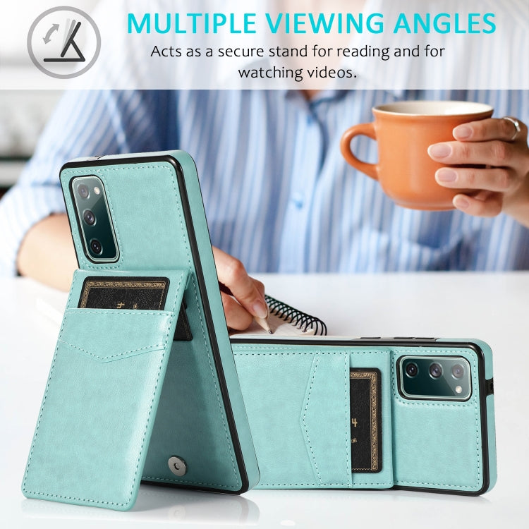 For Samsung Galaxy S20 FE Solid Color PC + TPU Protective Case with Holder & Card Slots